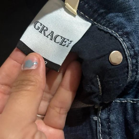 Grace in LA Blue Boot Cut Jeans with Embroidery - Picture 5 of 7